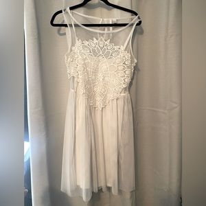 LC by Lauren Conrad dress. Mesh fabric with Lace detail appliqué